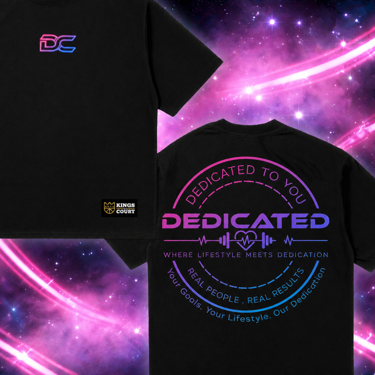 Oversized D2Y - Dedicated To You Black, Acid Pink & Acid Blue